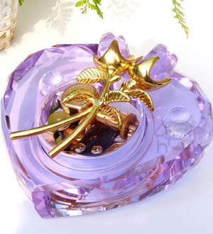 浪漫无暇 （已下架）-紫玫瑰心型水晶音乐盒一个