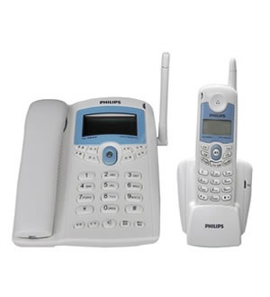 飞利浦模拟无绳电话子母机 （已下架）-语音报号，和旋铃声防盗报警，通话超距提示