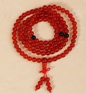 天然红玛瑙佛珠手链 （已下架）-108颗佛珠手串