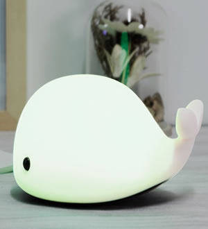 可爱海豚小夜灯 （已下架）-拍一拍变色 6色灯光 环保材质