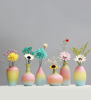 小清新花瓶（6个装） （已下架）-时尚百搭 现代简约陶瓷花瓶