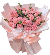 母亲节快乐 - 粉色康乃馨 粉色玫瑰