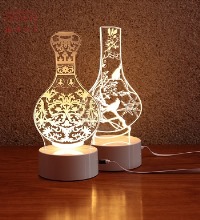 创意中国风3D小夜灯 - 柔和静美 温馨舒适 触控调节