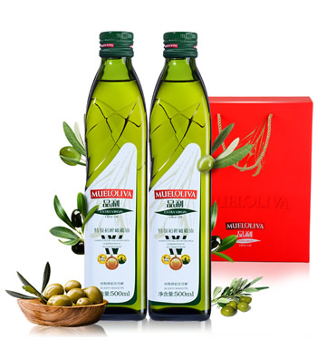 品利西班牙进口橄榄油礼盒-500mlx2礼盒装 纯天然健康食用油