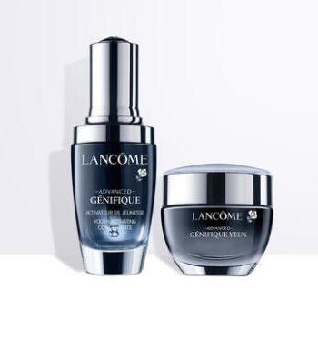 兰蔻 保湿修护护肤套装-小黑瓶精华100ml+发光眼霜15ml