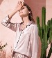 真丝睡衣女夏长袖两件套 - 100%桑蚕丝