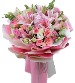 温情脉脉 - 粉玫瑰百合花束