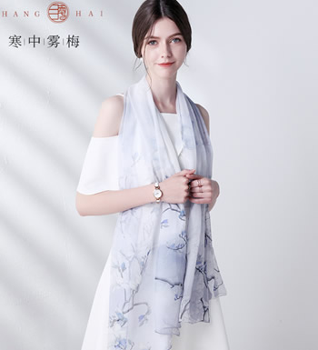 上海故事  真丝薄款围巾 （已下架）-100%桑蚕丝 多色可选
