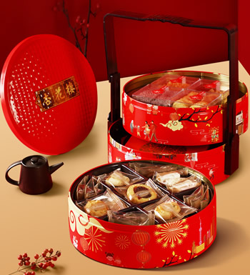 杏花楼 传统糕点 三层铁盒装礼盒 （已下架）-中华老字号 12种传统点心小吃